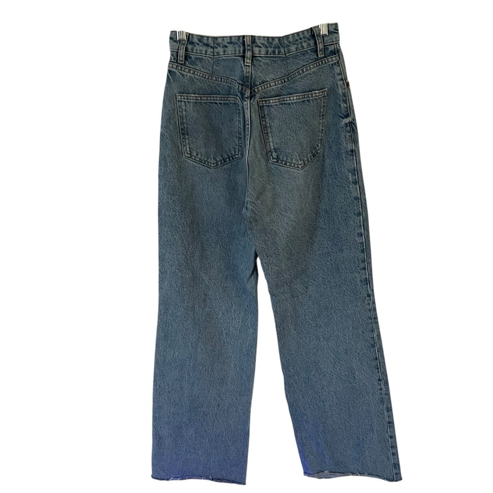 Zara Women High Rise Wide Ripped Jeans Size 6 - Picture 3 of 6